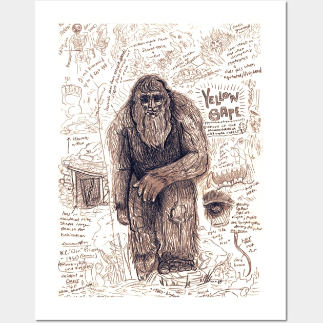 Yellow Gape Bigfoot Wall Art by Ballyraven